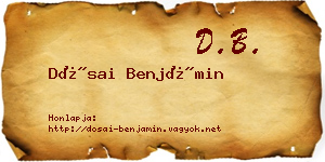 Dósai Benjámin névjegykártya